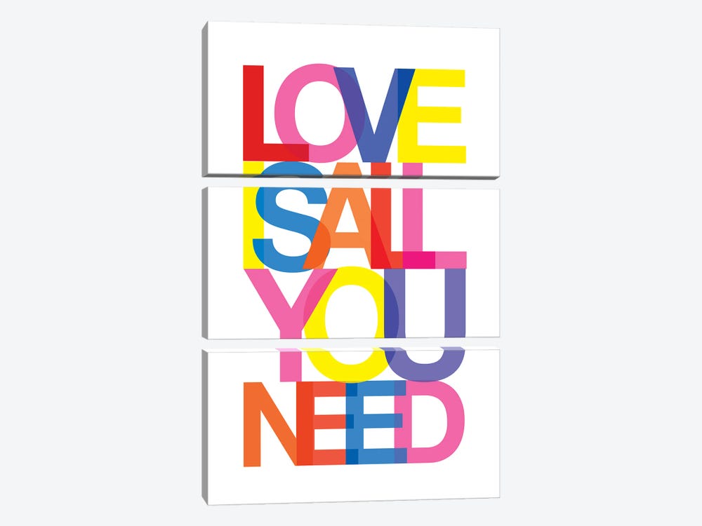 Love Is All You Need Multicolour by The Love Shop 3-piece Canvas Print