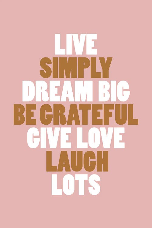 Live Simply Vintage Pink by The Love Shop wall art