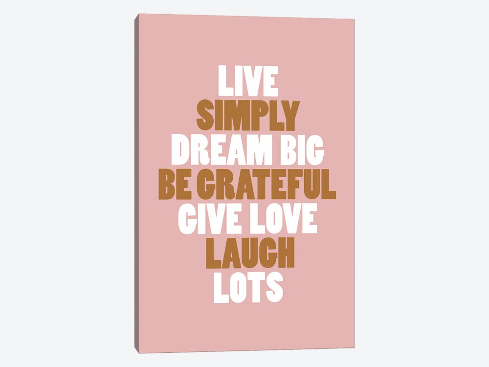 Live Simply Vintage Pink by The Love Shop 1-piece Canvas Artwork