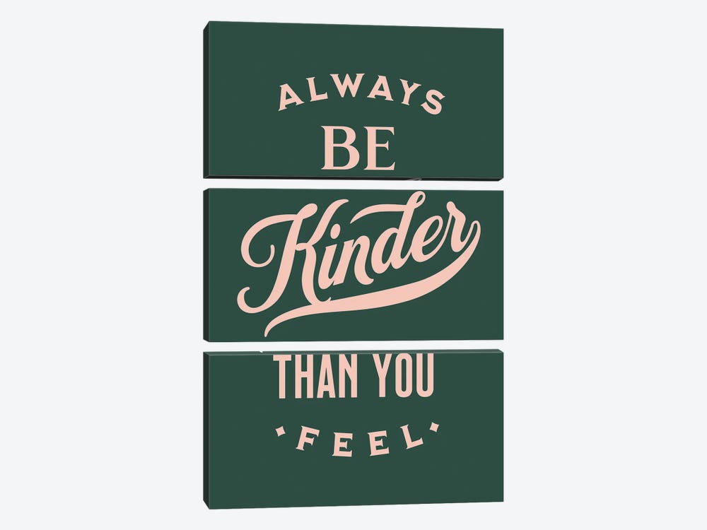 Always Be Kinder Green by The Love Shop 3-piece Canvas Artwork