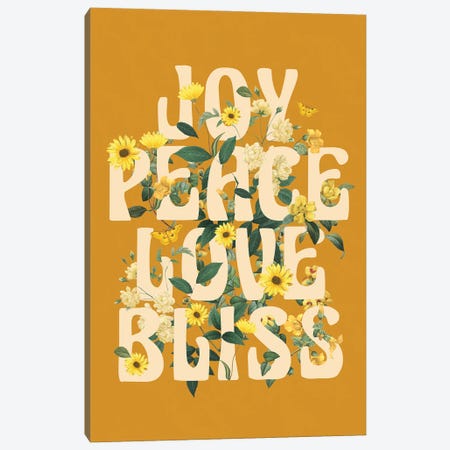Joy Peace Love Bliss Canvas Print #TLS120} by The Love Shop Canvas Art Print