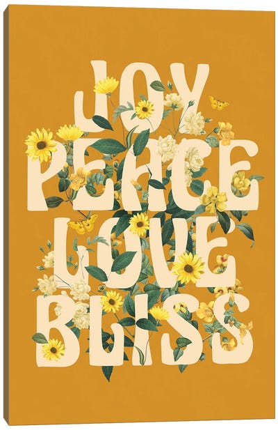 Joy Peace Love Bliss Canvas Art Print - The Love Shop