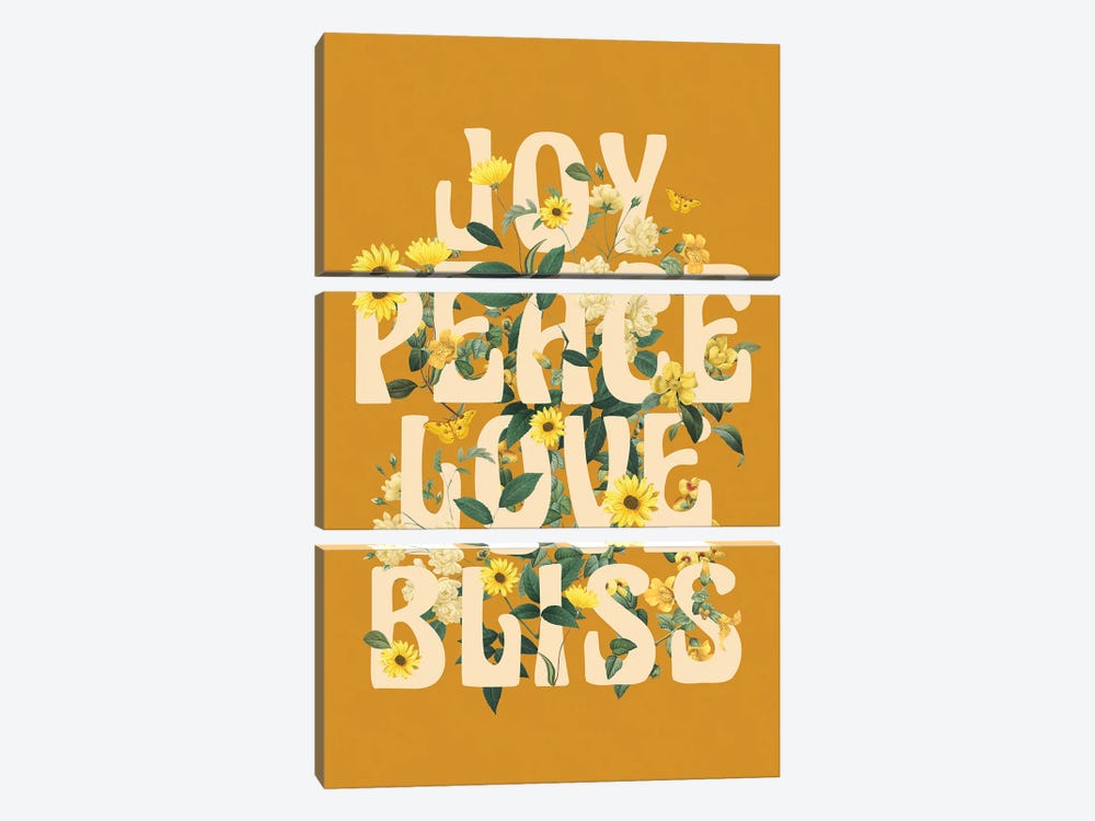 Joy Peace Love Bliss by The Love Shop 3-piece Canvas Art