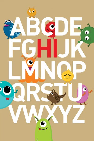 Full Alphabet: Hi Little Monsters by The Love Shop