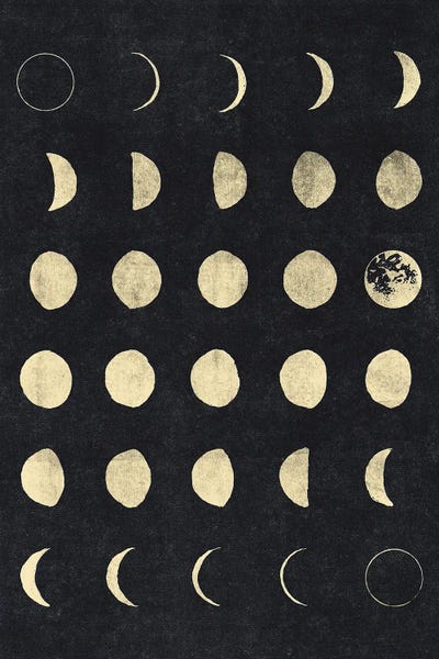 Moon Phases Distressed by The Love Shop acrylic art print