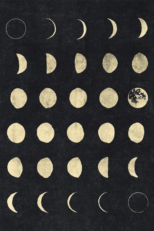 Moon Phases Distressed by The Love Shop wall art