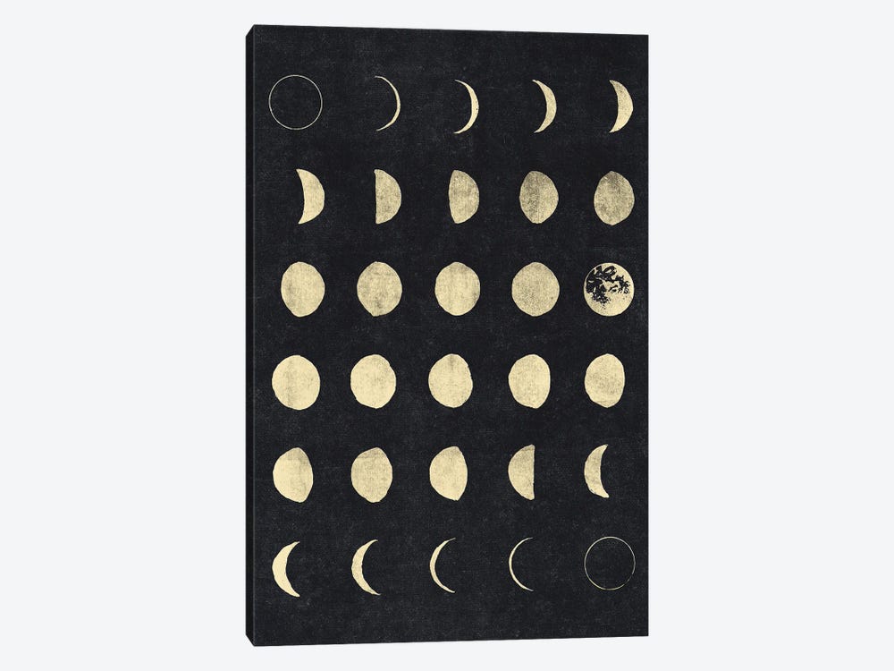 Moon Phases Distressed 1-piece Canvas Artwork