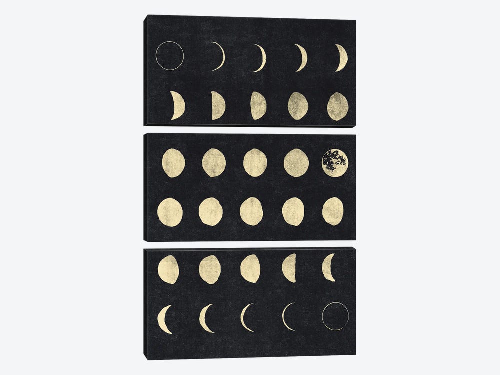 Moon Phases Distressed by The Love Shop 3-piece Canvas Wall Art