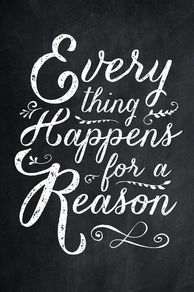 Everything Happens For A Reason Black by The Love Shop acrylic art print