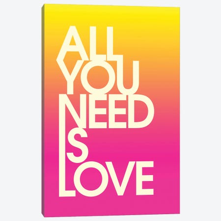 All You Need Is Love Sunset Canvas Print #TLS131} by The Love Shop Canvas Wall Art