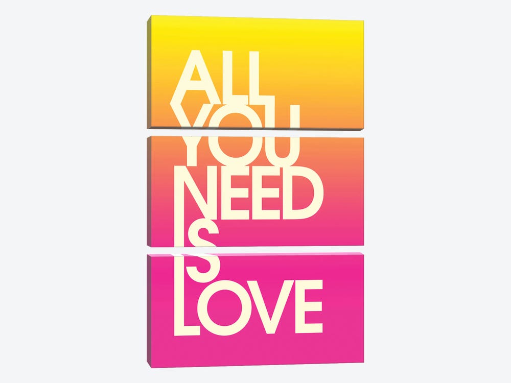 All You Need Is Love Sunset by The Love Shop 3-piece Canvas Art