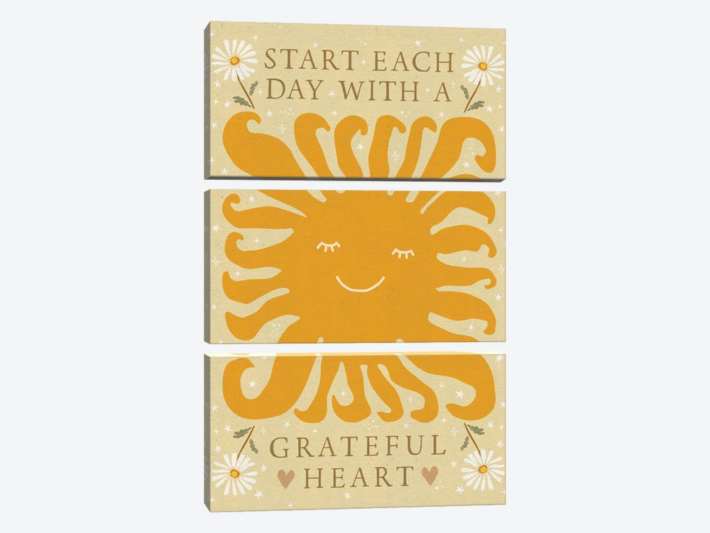 Start Each Day With A Grateful Heart by The Love Shop 3-piece Art Print