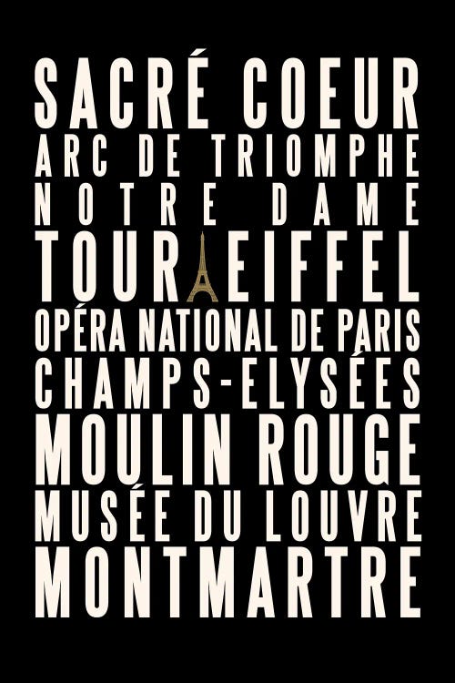 Paris Black by The Love Shop wall art