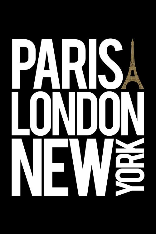 Paris London New York Black