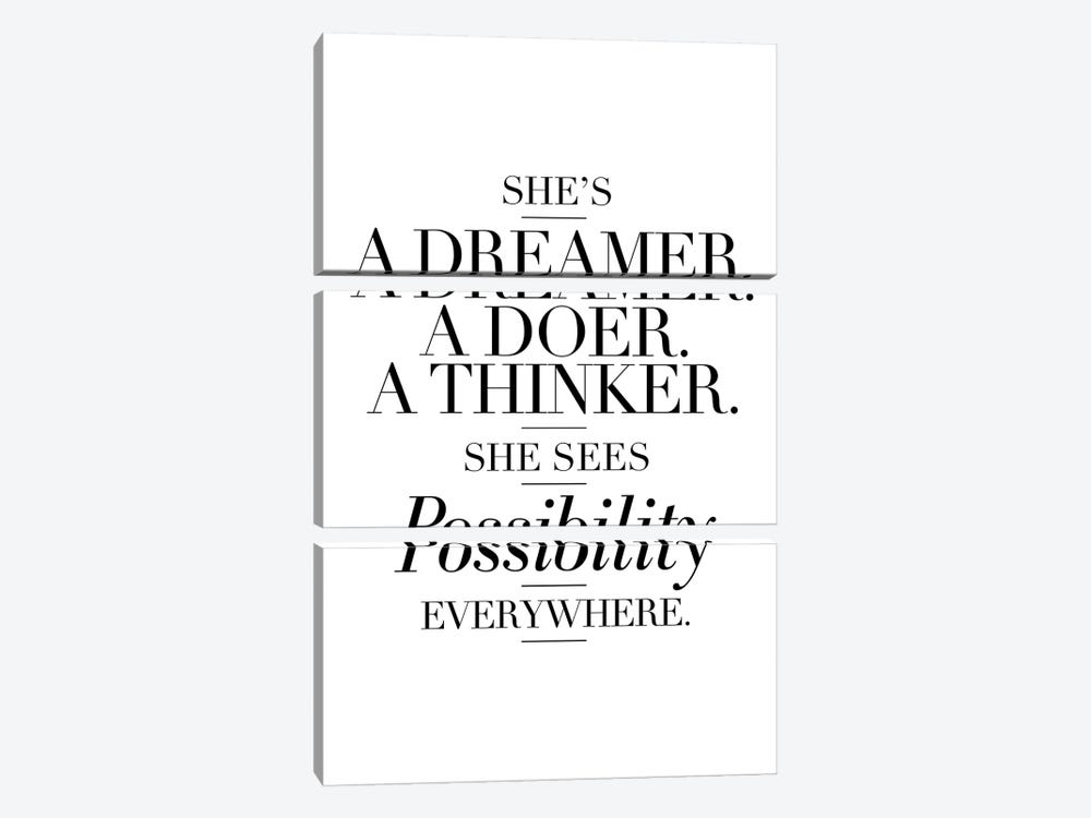 She's A Dreamer A Doer A Thinker by The Love Shop 3-piece Canvas Artwork