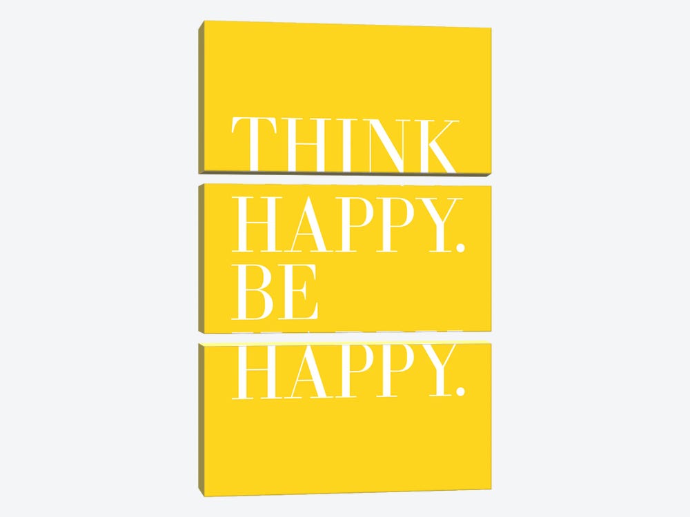 Think Happy Be Happy by The Love Shop 3-piece Canvas Art