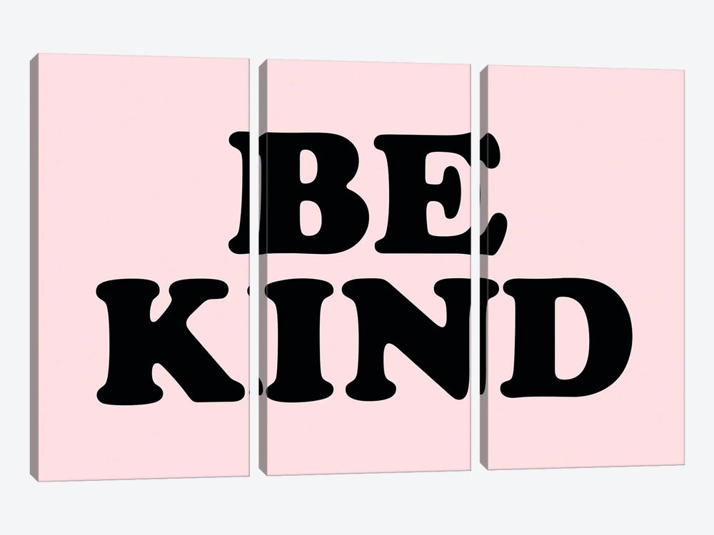 Be Kind Pink by The Love Shop 3-piece Canvas Artwork