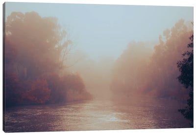 Misty Morning River Canvas Art Print