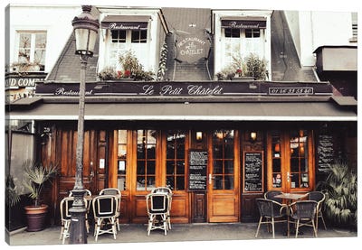 Le Petit Châtelet Restaurant Cafe Paris France Canvas Art Print