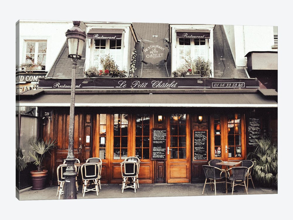 Le Petit Châtelet Restaurant Cafe Paris France by The Love Shop 1-piece Canvas Art Print