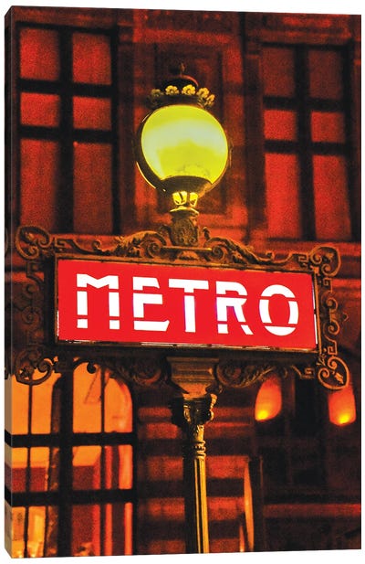 Metro Paris France Canvas Art Print - Paris Typography
