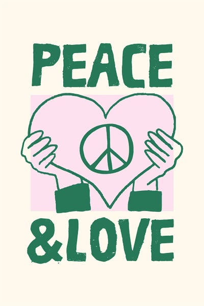 Peace And Love by The Love Shop canvas print