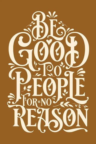 The Love Shop: Be Good To People Mustard Brown by The Love Shop