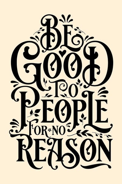 Be Good To People Cream by The Love Shop canvas print