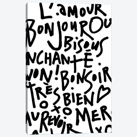I Heart French Canvas Print #TLS47} by The Love Shop Canvas Print