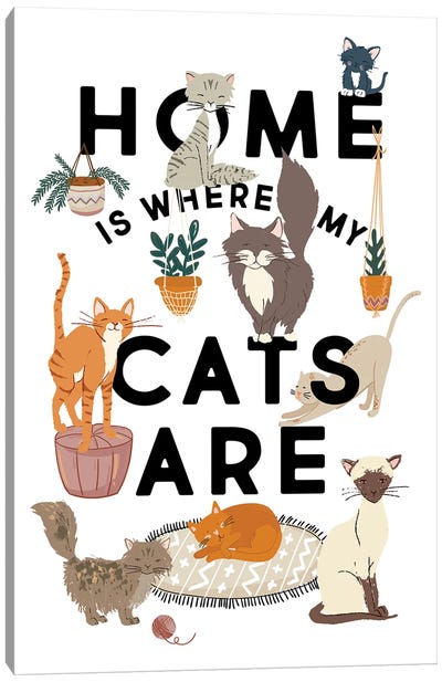 Home Is Where My Cats Are Canvas Art Print - The Love Shop