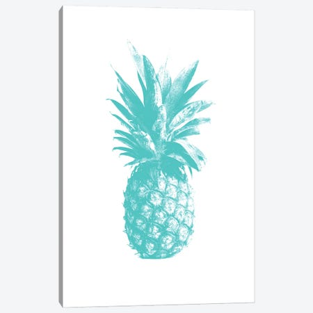Pineapple Aqua Canvas Print #TLS63} by The Love Shop Canvas Wall Art