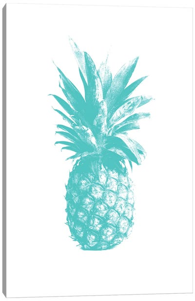Pineapple Aqua Canvas Art Print - Pineapple Art
