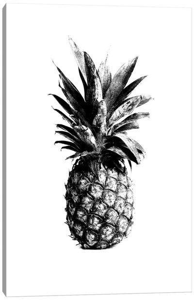 Pineapple Black Canvas Art Print - Pineapple Art