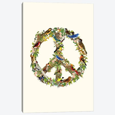 Peace Sign Canvas Print #TLS67} by The Love Shop Art Print