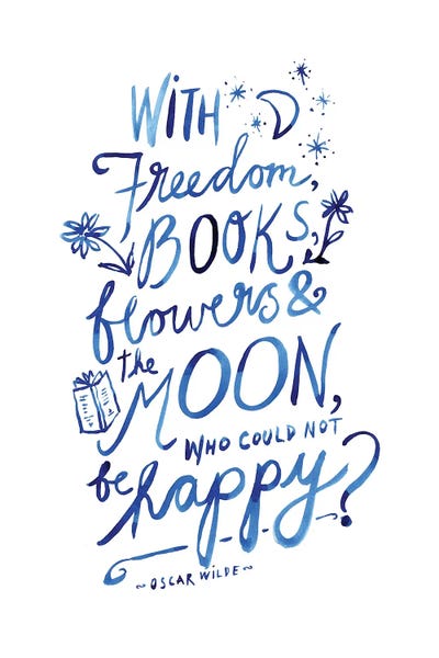 With Freedom Books Flowers And The Moon Blue