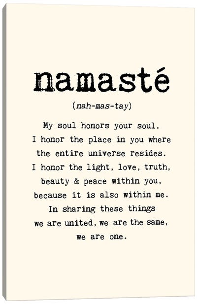 Namaste Canvas Art Print - Yoga Art