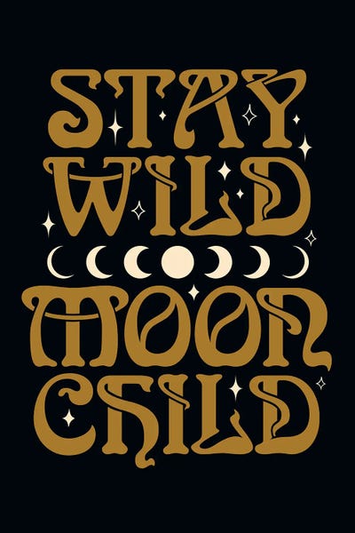 The Love Shop: Stay Wild Moon Child Black by The Love Shop