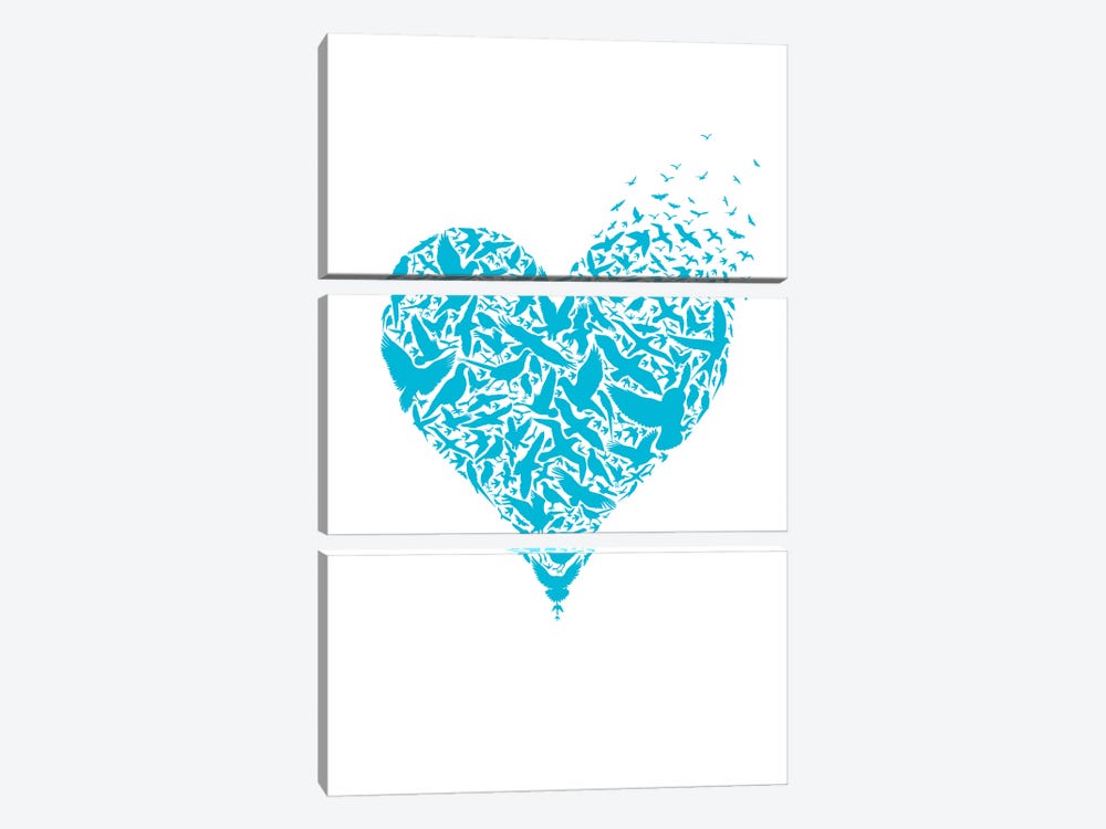 Be Free Blue by The Love Shop 3-piece Art Print