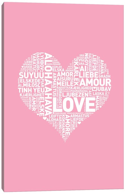 Language Of Love Pink Canvas Art Print - The Love Shop