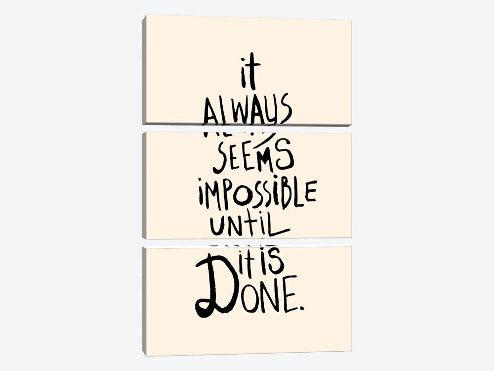 It Always Seems Impossible by The Love Shop 3-piece Canvas Art Print
