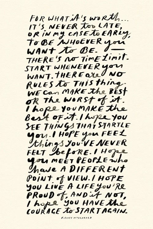 It's Never Too Late by The Love Shop wall art