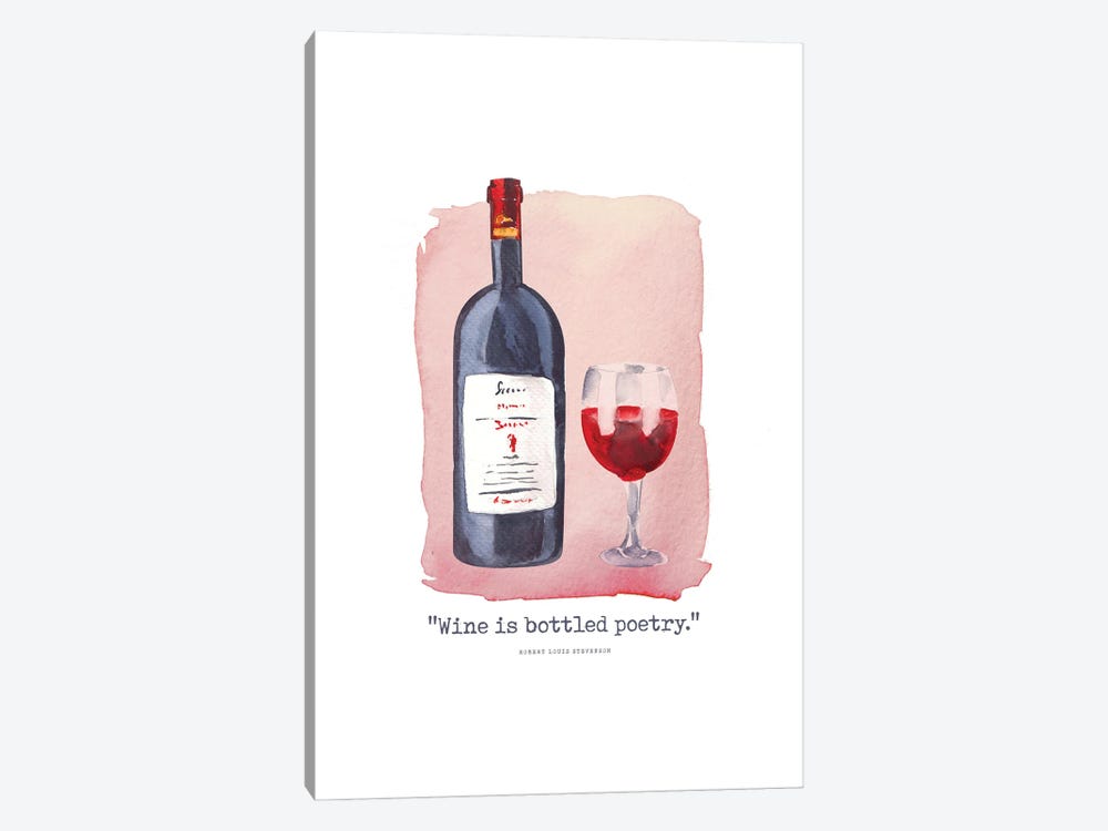 Wine Is Bottled Poetry by The Love Shop 1-piece Canvas Art