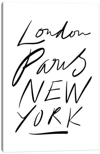 London Paris New York Canvas Art Print - The Love Shop