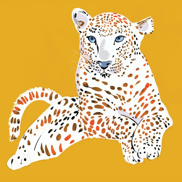 Snow Leopard Chillin by Thomas Little wall art