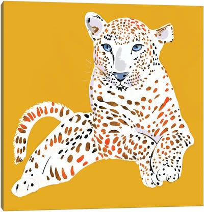Snow Leopard Chillin Canvas Art Print - Thomas Little