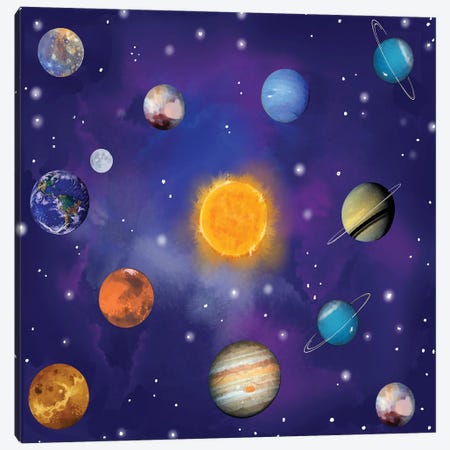Solar System Calibration Canvas Print #TLT103} by Thomas Little Canvas Artwork