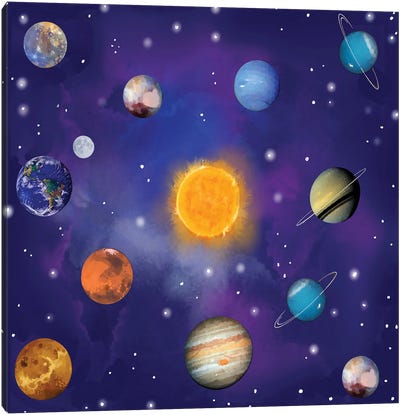Solar System Calibration Canvas Art Print - Solar System Art