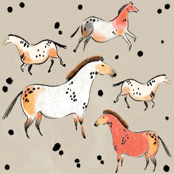 Thomas Little: Tribal Horses Flax by Thomas Little