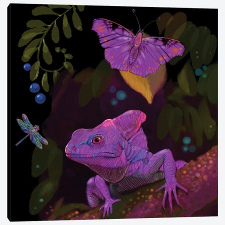 Violet Lizard Canvas Print #TLT119} by Thomas Little Canvas Print