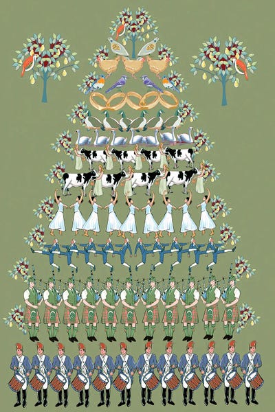 Christmas: Twelve Days Of Christmas Green by Thomas Little